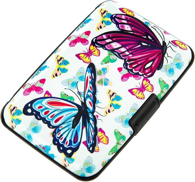 Kaabao RFID Blocking Small Metal Credit Card Holder Wallet for Women Men Business Aluminum Protector Sleeves Slim Mini Cards Case (A Butterfly) - Image 1